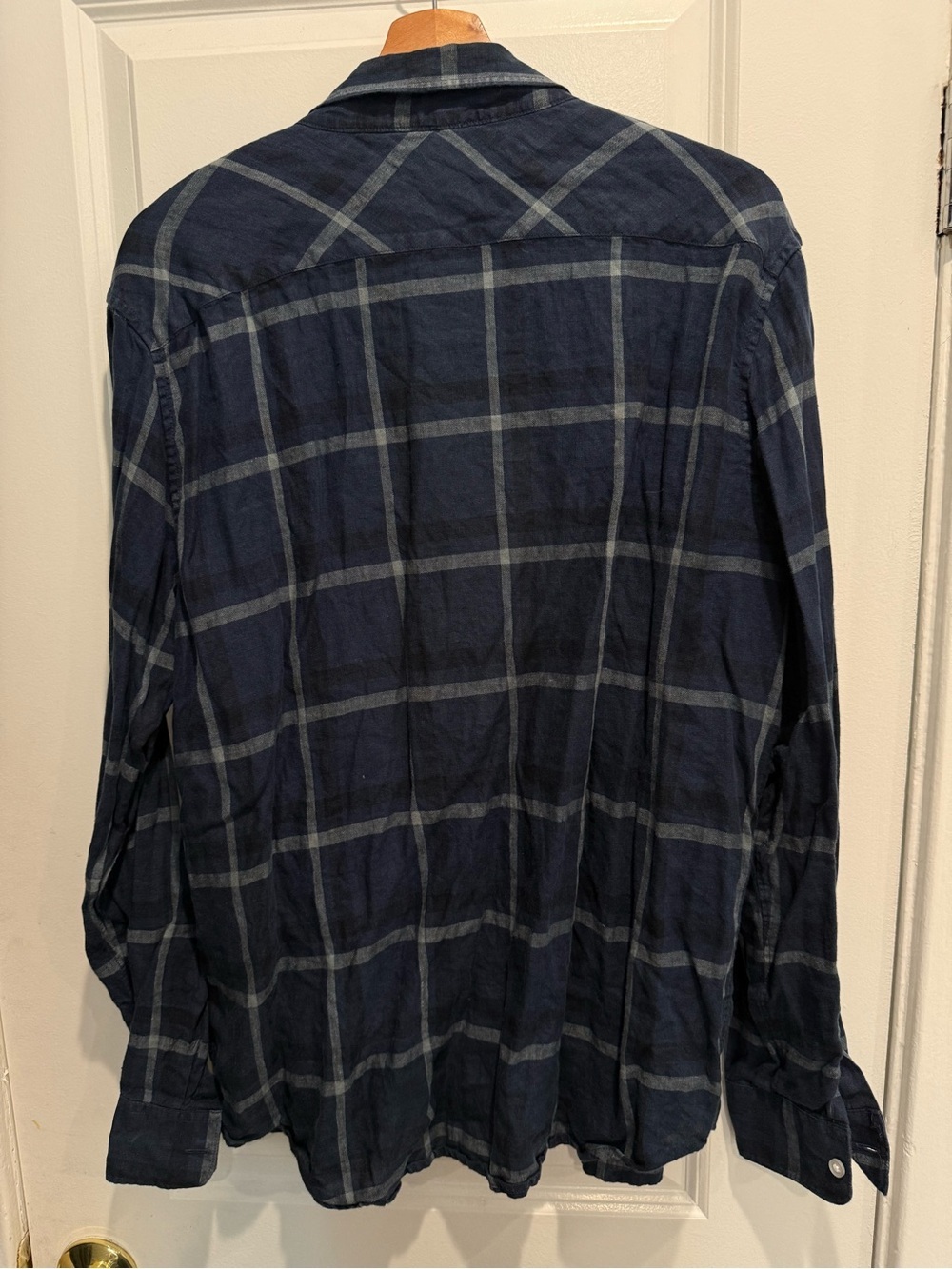 Everlane Navy Windowpane Plaid Button-Down Shirt - Picture 2 of 2